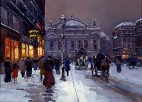 Edouard Cortes - Place de l'Opera in Winter